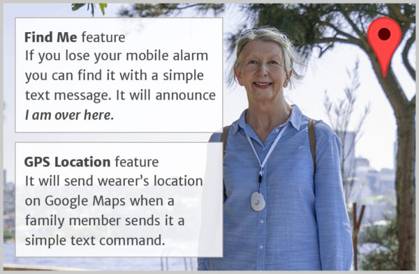 4G live life personal alarm pendant system being worn by a senior lady in Australia